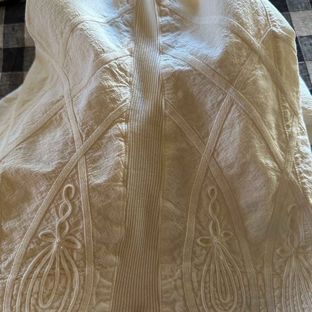 Soft Surroundings Cream Button Down Long Sleeve Shirt size xs - Picture 5 of 6